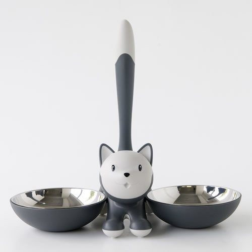 A di Alessi Tigrito Cat Bowl, Grey - PawsPlanet Australia