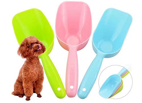 Ancoo 3 Pieces Plastic Handle Pet Dog Cat Food Feeder Shovel Scoop Cat Litter Scoops, 3 Colors - PawsPlanet Australia