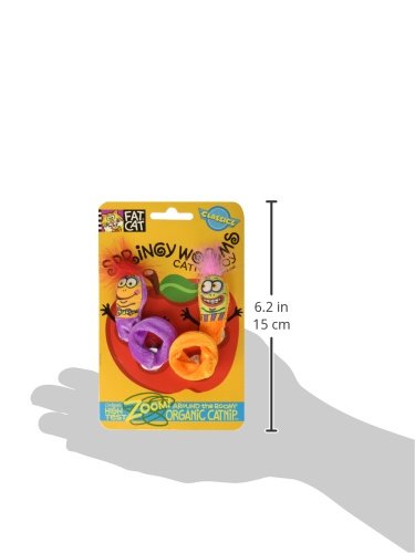 [Australia] - Doskocil Bamboo Pet CAM650037 2-Pack Fat Cat Springy Worms Catnip Toy 