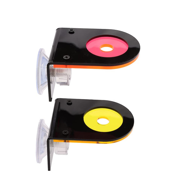 Coral Frag Holder Acrylic Coral Rack with Powerful Double Suction Cup Suitable for Household Fish Tanks (2pcs 1 Plug Hole,Yellow and Rose Red) - PawsPlanet Australia