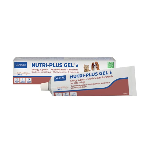 Virbac Nutri-Plus Gel | Double pack | 2 x 120g tube | Supplementary food for dogs and cats for convalescence | Appetite-stimulating, highly concentrated energy source - PawsPlanet Australia