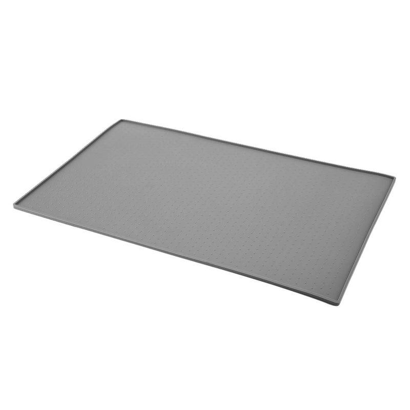 KUIDAMOS Eco-friendly Silicone Grey Pet Place Mat, Dish Bowl Feed Food Water Pad Mat, with Anti-choking Bowl Design,Withstanding -40 Degrees to 240 Degrees(Grey) - PawsPlanet Australia