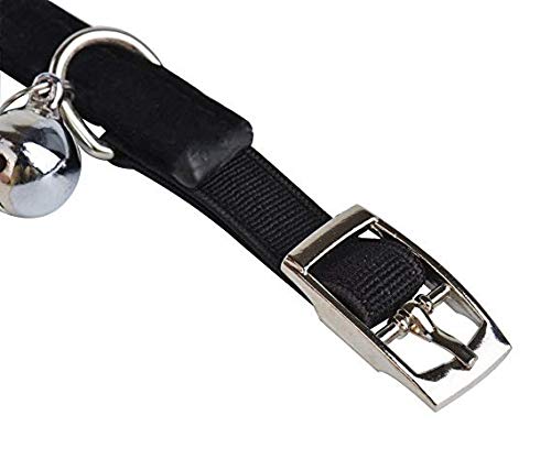 Posh Petz Luxury Soft Velvet Rhinestone Adjustable Cat Safety Collar With Bell Made Black - PawsPlanet Australia