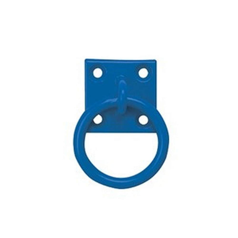 Perry Equestrian Coloured Tie Ring on 50mm Plate Stable Horse Pony Tie Up Ring (Galvanised) Galvanised - PawsPlanet Australia