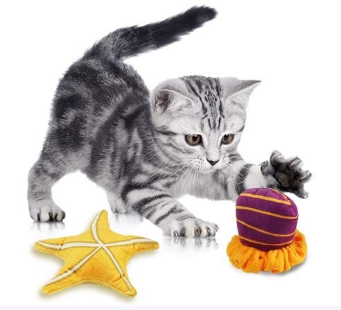 AWOOF Cat Toys Catnip Cat Chew Toys Plush Interactive Cute Cat Entertaining Toys for Cat Playing Chewing Grinding Claw and Teeth Cleaning - PawsPlanet Australia