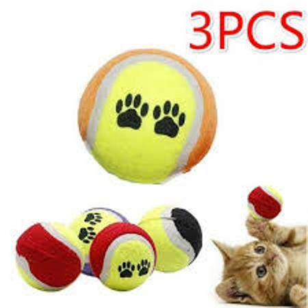 Tennis Balls for your Dog, Cat, Puppy,for training, play, chewing and biting, Material Natural Synthetic Rubber, Size 6.5cm Pack of 3 - PawsPlanet Australia