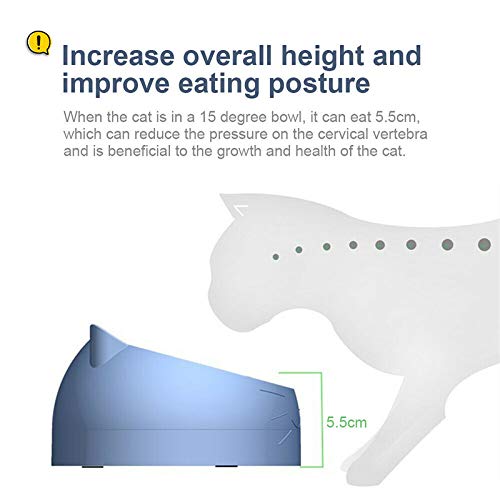 ReTink Pet Cat Bowl 15 Degree Tilt Raised No Slip Stainless Steel Feeder Bowls - Increase Overall Height Improve Eating Posture 200/400/800ml 400ML Black - PawsPlanet Australia