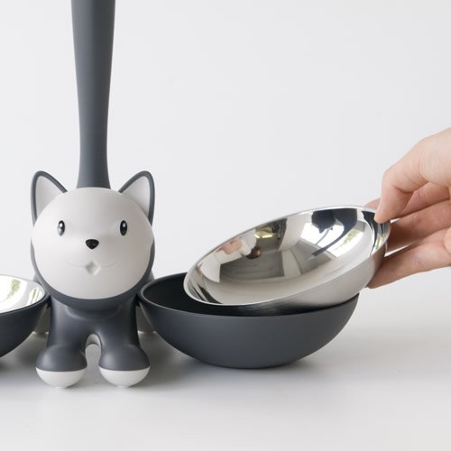 A di Alessi Tigrito Cat Bowl, Grey - PawsPlanet Australia