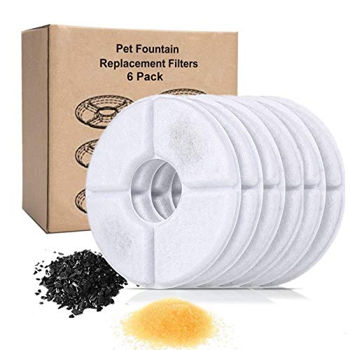 [Australia] - Nado Care Replacement Filters for Cat Water Fountain - Coconut Activated Carbon - Genuine Cat Flower Fountain Filters, Compatible with Pet Drinking Dispenser - Pack of 6 