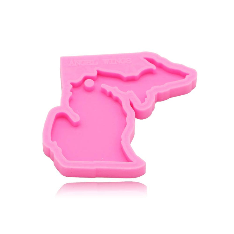 American State Michigan Keychain Silicone Mold Hole DIY Pudding Gum Paste Fondant Mold Desserts Candy Crystal Cupcake Cake Topper Decoration Chocolate Soap Mould Jelly Shots Handmade Ice Cream - PawsPlanet Australia