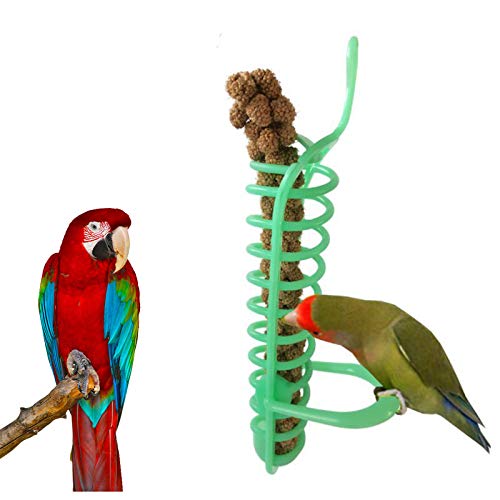 [Australia] - POPETPOP Bird Treat Holder-Parrot Food Fruits Basket Millet Feeding Device Bird Cage Feeder for Parakeet,Cockatiel and Other Birds 