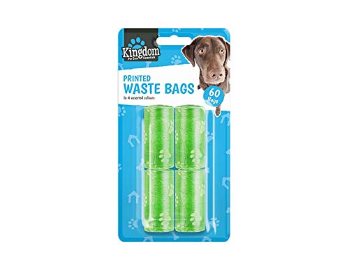 Deluxe Printed Pet Dog Cat Poo Disposal Waste Bags Scoop Doggy Poop Bag - Pack of 60 Bags UK by Lizzy® - PawsPlanet Australia