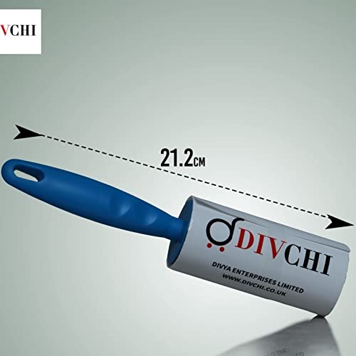 DIVCHI Lint Roller+4 Refill Sticky Replacement Heads Easily and Quickly removes animal fur, hairs, dust and fluff from garments, furniture, carpet, and car seats - PawsPlanet Australia