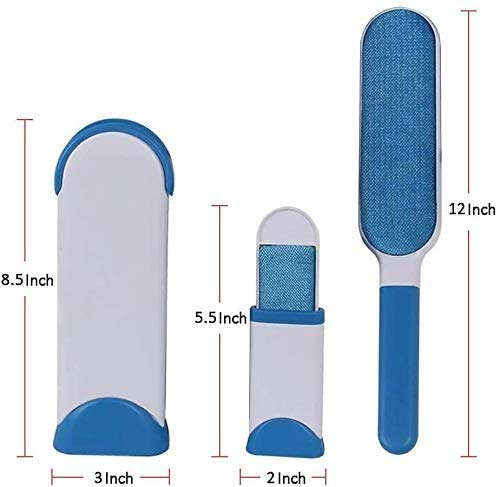 Alliebe Pet Dog Cat Hair Remover, No Leads and No Waste, Improved Reusable Pet Hair Remover Brush Home Care Helper Double-Sided(Blue) Blue - PawsPlanet Australia