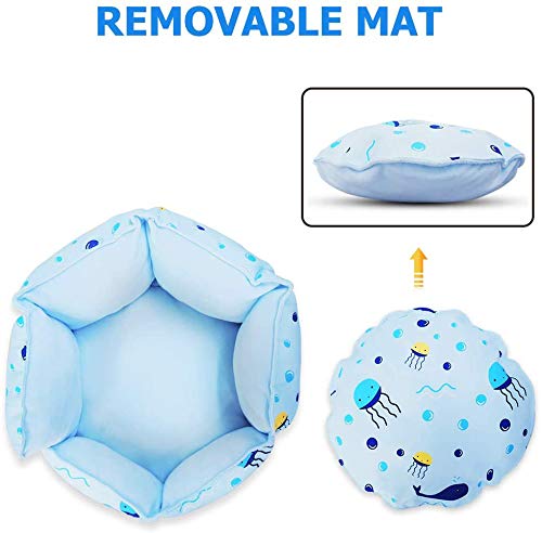 Small Animal Pet Bed,HOMEYA Cuddle Cup Hideout Bedding for Guinea Pig Rabbit Bunny Hamster Chinchilla Rat Hedgehog House Winter Habitat Cage Accessories Machine Washable Christmas Pet Gifts-Blue Blue - PawsPlanet Australia