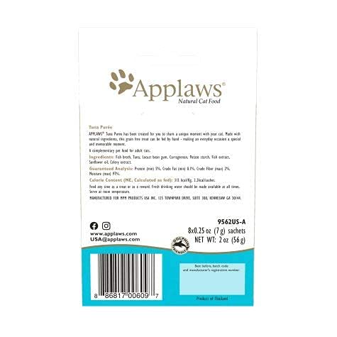 Applaws Peel and Serve Cat Food in Broth Multipack Chicken Selection (3 Flavors, 8 Pots Total, 2.12 Ounces Each) Plus Applaws Lickable Tuna Puree Cat Treats (.25 Ounce Sachets, 8 Count) - PawsPlanet Australia