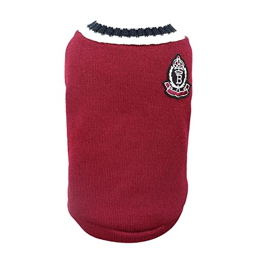 Aqueous Dog Clothes Dog Sweaters for Medium Dogs Small Dog 2 Pack Sweater Dog Clothes for Small Dogs Cat Clothes Cat Sweaters Puppy Clothes Soft Thickening Warm Puppy Sweater Knitwear Clothes X-Small Wine red,Khaki - PawsPlanet Australia