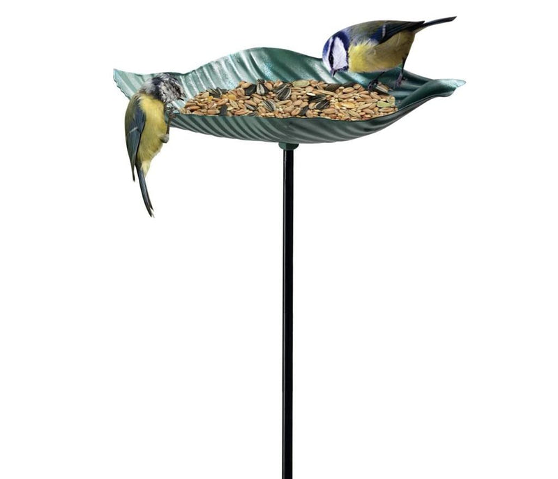 ADEPTNA Garden Ornament Bird Feeder Cast Iron Wild Dish Seed Dish Bath – Attracts a Wide Variety of Birds (LEAF) LEAF - PawsPlanet Australia