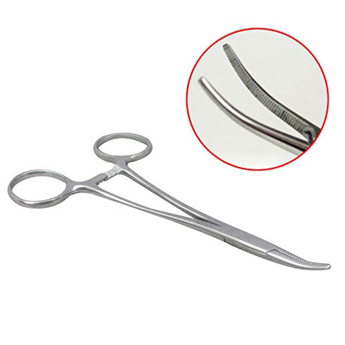WYSUMMER Forceps, Stainless Steel Dog Cat Pet Scissors Ear Hair Clamp Fishing Scissors Tools (18CM bent) 18CM bent - PawsPlanet Australia