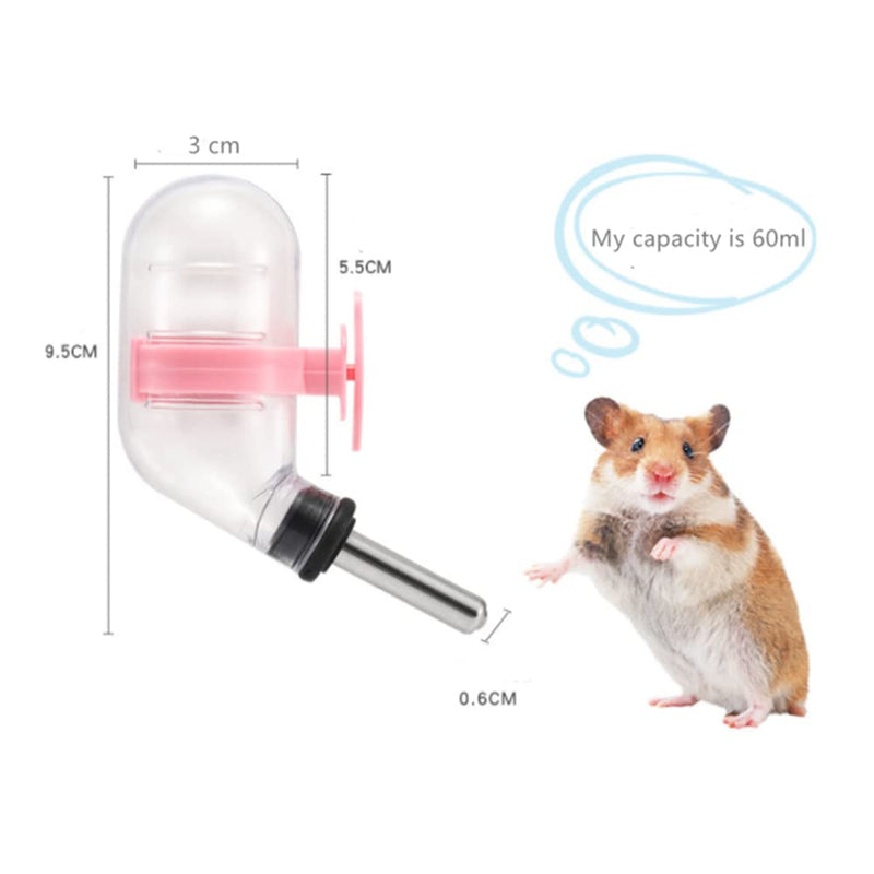 Hamster Dispenser Bottle, 2 Pcs No Drip Plastic Hanging Water Bottle Automatic Water Bottle Dispenser Cage Bowl for Rabbit Guinea Pig Rat Gerbil Chinchilla - PawsPlanet Australia