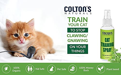 Colton's Naturals (2) Cat & Kitten Training Spray Aid 3 in 1 w/Bitter - Cat Repellent Spray for Outdoor and Indoor USE- Furniture Protector- Anti Scratch- Make Boundaries - Cat Spray USA Made - PawsPlanet Australia