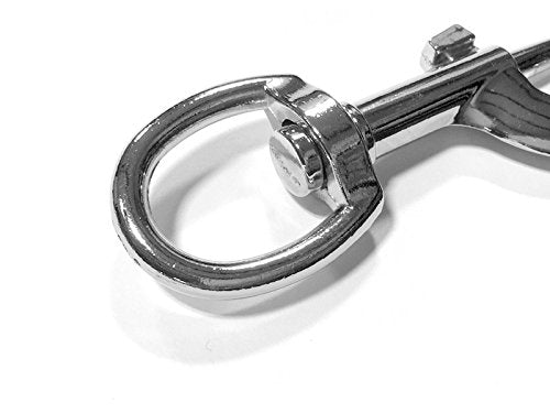 [Australia] - ALAZCO 4pc 3.5'' Inch by 1/2-Inch 70 Lbs Round Steel Swivel Eye Bolt Snap Hook Multipurpose Pet Leash Flag Pole Key Chain Clothlines Tarp Cover - Nickel Plated 