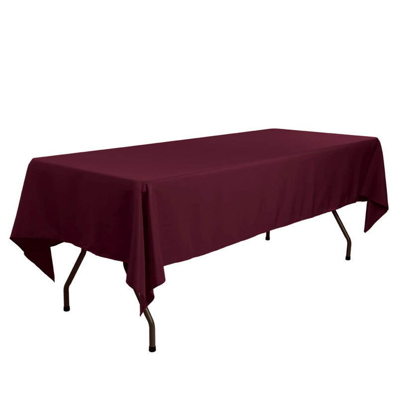 Waysle Rectangle Tablecloth - 60 x 84 Inch - Burgundy Rectangular Table Cloth for 5 Foot Table in Washable Polyester - Great for Wedding, Restaurant, Party, Banquet Decoration 60x84-Inch - PawsPlanet Australia