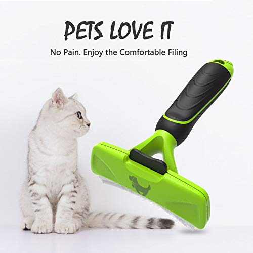 [Australia] - ORFELD Dog Shedding Tools, Shedding Brush Gromming Tool, Deshedding Tool for Reduce Loose Hair Upto 95%, Dog and Cat Shedding Grooming Tool green 