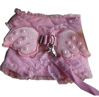 Pet Palace Pink (Large) Little Angel Dog or Puppy Wings Harness and Lead Set with FREE flashing LED Safety Light Collar Tag Large - PawsPlanet Australia