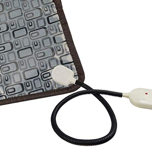 [Australia] - OLizee 17.7"x17.7" Pet Dog Cat Waterproof Electric Heating Mat Bed Warming Pad with Anti Bite Tube Grey Grid 