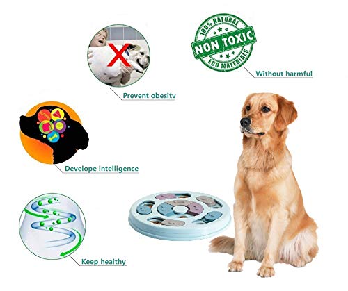 [Australia] - Xsesen Dog Interactive Feeder Bowl Dog Slow Feeder Puzzle Toy Dog Play Hide and Seek IQ Food Training Game for Pet Dogs Puppy Cats Prevent Boredom and Upset 