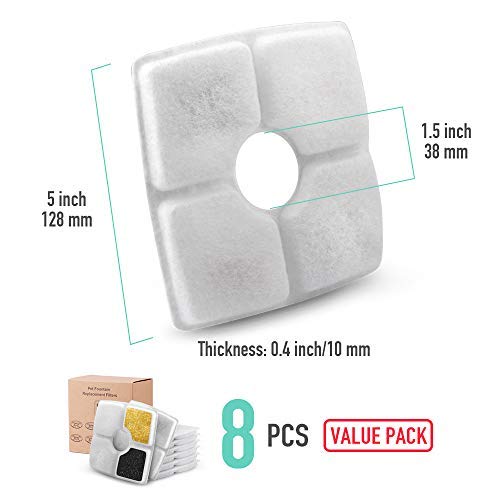 NOVEMBER SPRING 8 Packs Filters for Square Cat Water Fountains, Pet Fountain Replacement Filters with Resin and Active Carbon for Automatic Flower Water Dispenser Drinking Fountain - PawsPlanet Australia