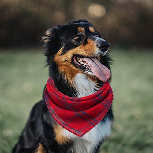 [Australia] - BINGPET Dog Bandana Classic Plaid 5 Pack Reversible & Washable Square Dog Kerchief Pet Triangle Scarf for Dogs 