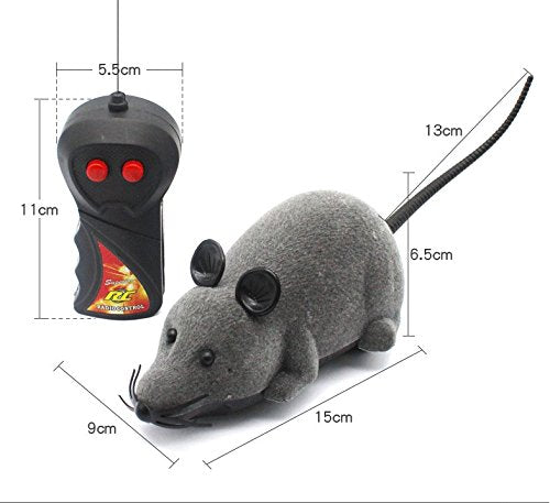 [Australia] - Digital baby Novelty Funny RC Wireless Remote Control Rat Mouse Toy for Cat Dog Pet Black,Gray,Brown One size Grey 