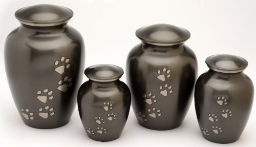 Urns UK Pet Cremation Memorial Urn Matlock, Black 6" Small - PawsPlanet Australia