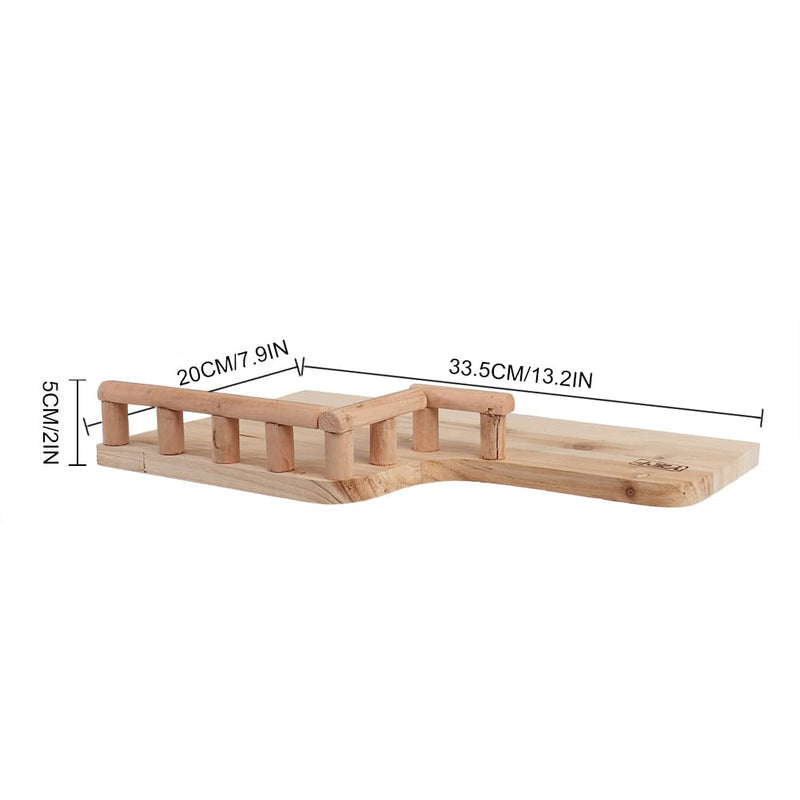 Fdit Hamster Platform Natural Wooden Small Animals Stand Platform Pet Springboard Climbing Toy with Railing for Chinchilla Guinea Pigs Small to Medium Birds - PawsPlanet Australia