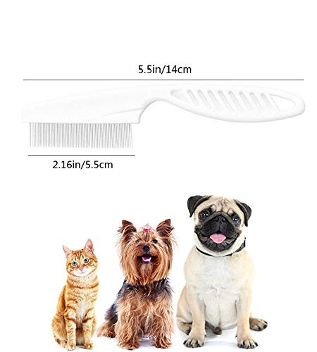 CathEU Remove pets, salon grooming flea comb, flea beauty comb. Effective against fleas, milky smell, bite pests, ticks, fleas dirt, parasites (white) white - PawsPlanet Australia