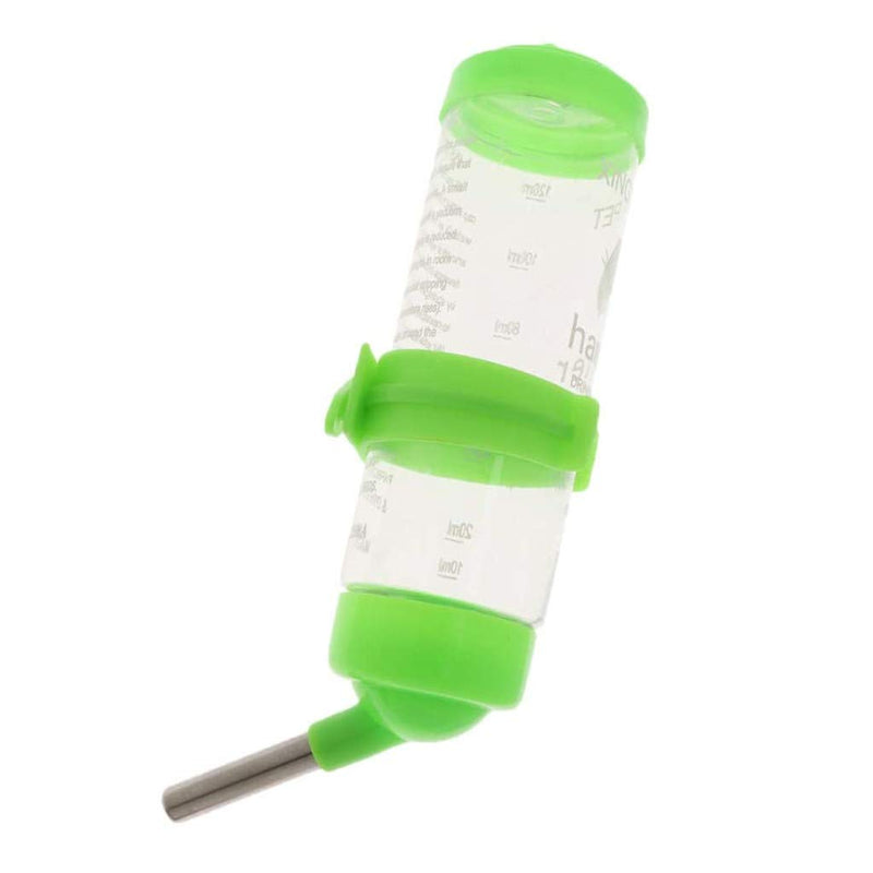 ZXAZX 125ML No Drip Drinking Water Bottle Pet Water Feeder with Attachment suit for Pet Small Animal Rabbits Hamster (green) green - PawsPlanet Australia