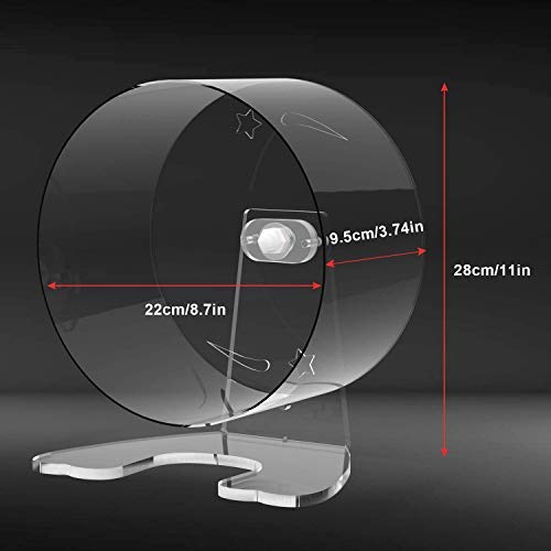 MMBOX Hamster Exercise Wheel - 8.7in Silent Running Wheel for Hamsters, Gerbils, Mice and Other Small Pets (Clear) Clear - PawsPlanet Australia