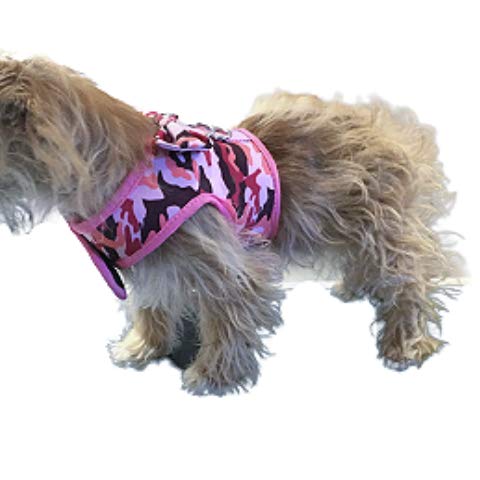 Pretty Pampered Pets UK Escape Proof Super Strong Puppy Dog Harness for New Dachshund Yorkie Shih Tzu Maltese Yorkie Toy Poodle Bichon Bunny Rabbit Cat (XS/Small, Pink Camo) XS/Small - PawsPlanet Australia