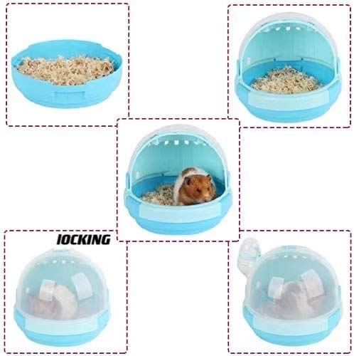 Eonpet Travel cage for Small Animals Hamster Carrier Cage Portable Carrier Hamster Carry Case Cage with Water Bottle Travel&Outdoor for Hamster Small Animals Travel cage for Small Animals(Blue) - PawsPlanet Australia