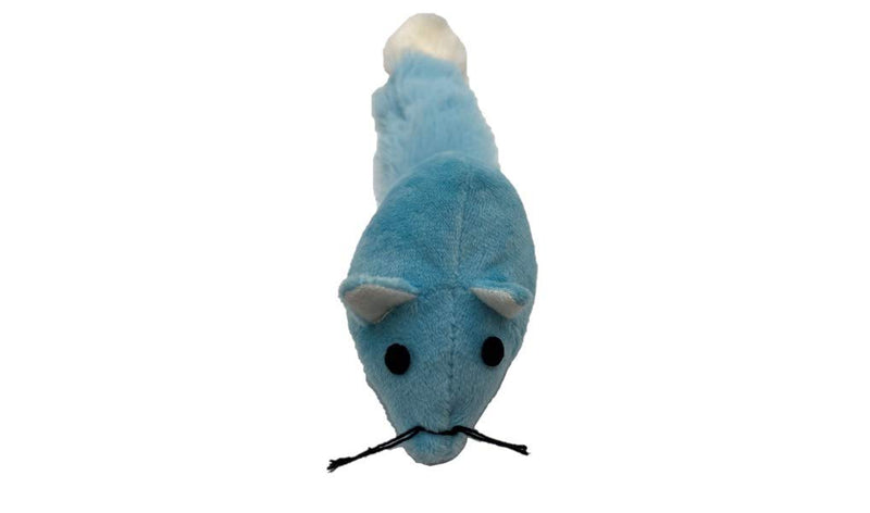 CBM Silicat Catnip Mouse Toy - Blue Mouse with Fluffy Tail - PawsPlanet Australia