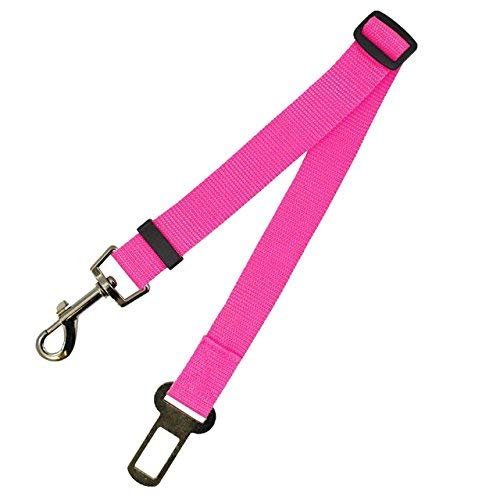 [Australia] - KABB 2 Pack Adjustable Pet Dog Cat Seat Belt, Safety Leads Vehicle Car Harness Seat Tether,Nylon Fabric- Pink, C-KB-DSB-08 