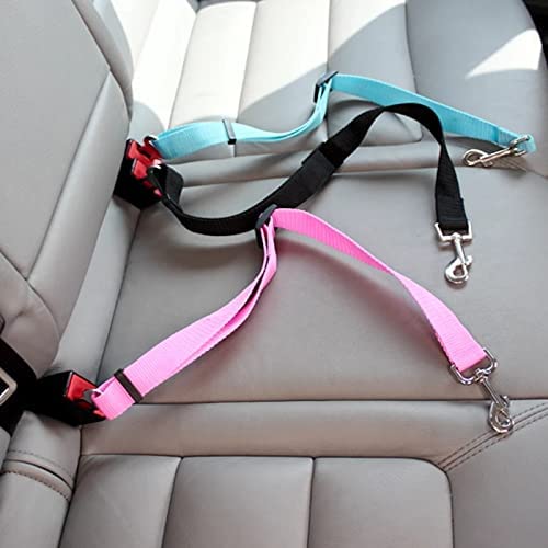 Dog Seat Belt for dogs in Car - Adjustable Dog Car Seat Belts -Harness Dog Seatbelt Safety Lead Dog Vehicle Travelling Leash -Adjustable Safety Seat Belt For Dog Cat and Pets (MAIN) (BLACK) BLACK - PawsPlanet Australia
