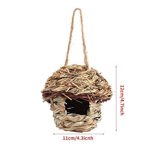 Handwoven Straw Bird Nest Cage House Hatching Breeding Cave in 3 Size for Parrot, Canary or Cockatiel or Other Birds(S) S - PawsPlanet Australia