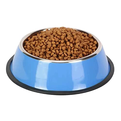 KuTi Kai Cat Bowls, Food Grade Feeding Bowl Cat Stainless Steel Non-slip Cats Bowl Pet Bowl Set 2Pcs/Set (Blue) Blue - PawsPlanet Australia