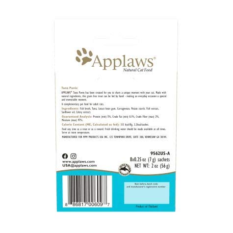 [Australia] - Applaws Lickable Puree Cat Treats in 2 Flavors: (1) Chicken and (1) Tuna (.25 Ounce Sachets, 8 Count per Flavor, 16 Treats Total) Plus Silicone Lid 