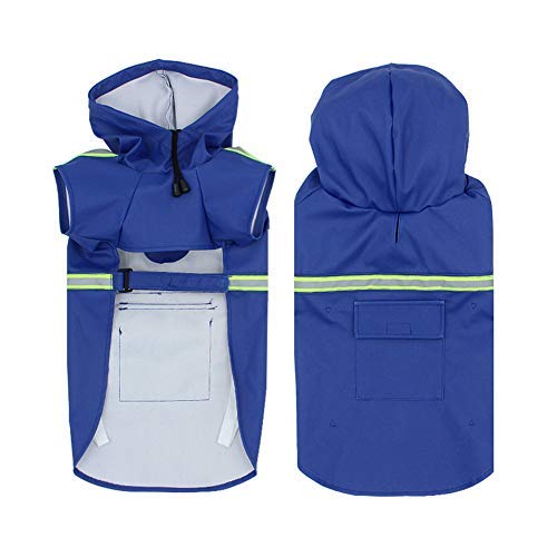 FEimaX Dog Raincoats Rain Poncho Coat Waterproof Rain Jacket with Hood for Medium and Large Dogs, Lightweight Hoodies Pet Windproof for Outdoor Walking S (Chest: 13.3'', Body 9.8'') Blue - PawsPlanet Australia