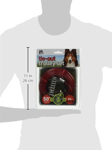 [Australia] - Prevue Pet Products 2124 Medium-Duty 50' Tie-Out Cable Trolley Set 