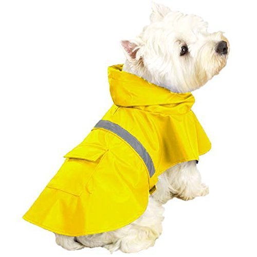 OCSOSO Dog Rain Poncho with Reflective Strip,Yellow, XXS,XS,S,M,L,XL,XXL (S) - PawsPlanet Australia